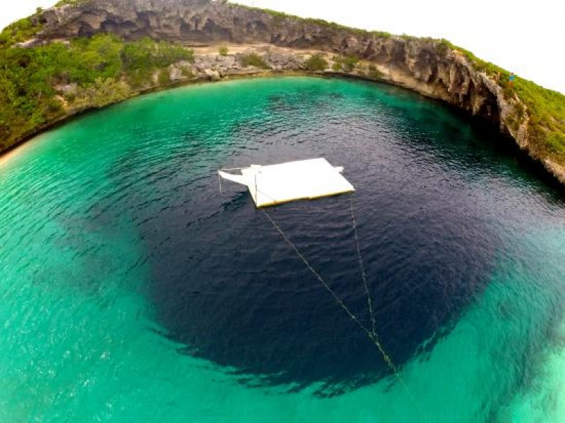 Swim in Dean's Blue Hole, Clarence Town